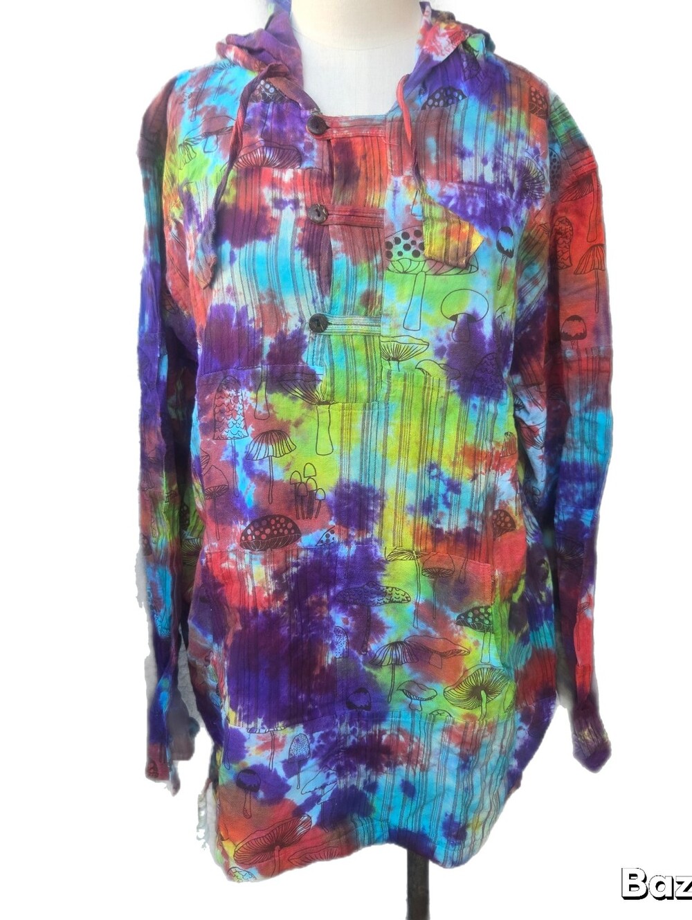 Tai-Dai Mushroom Patch Hoodie
